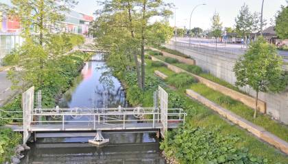 Phoenix Center Hamburg Harburg Stauwehr Terrassenwände Seevekanal