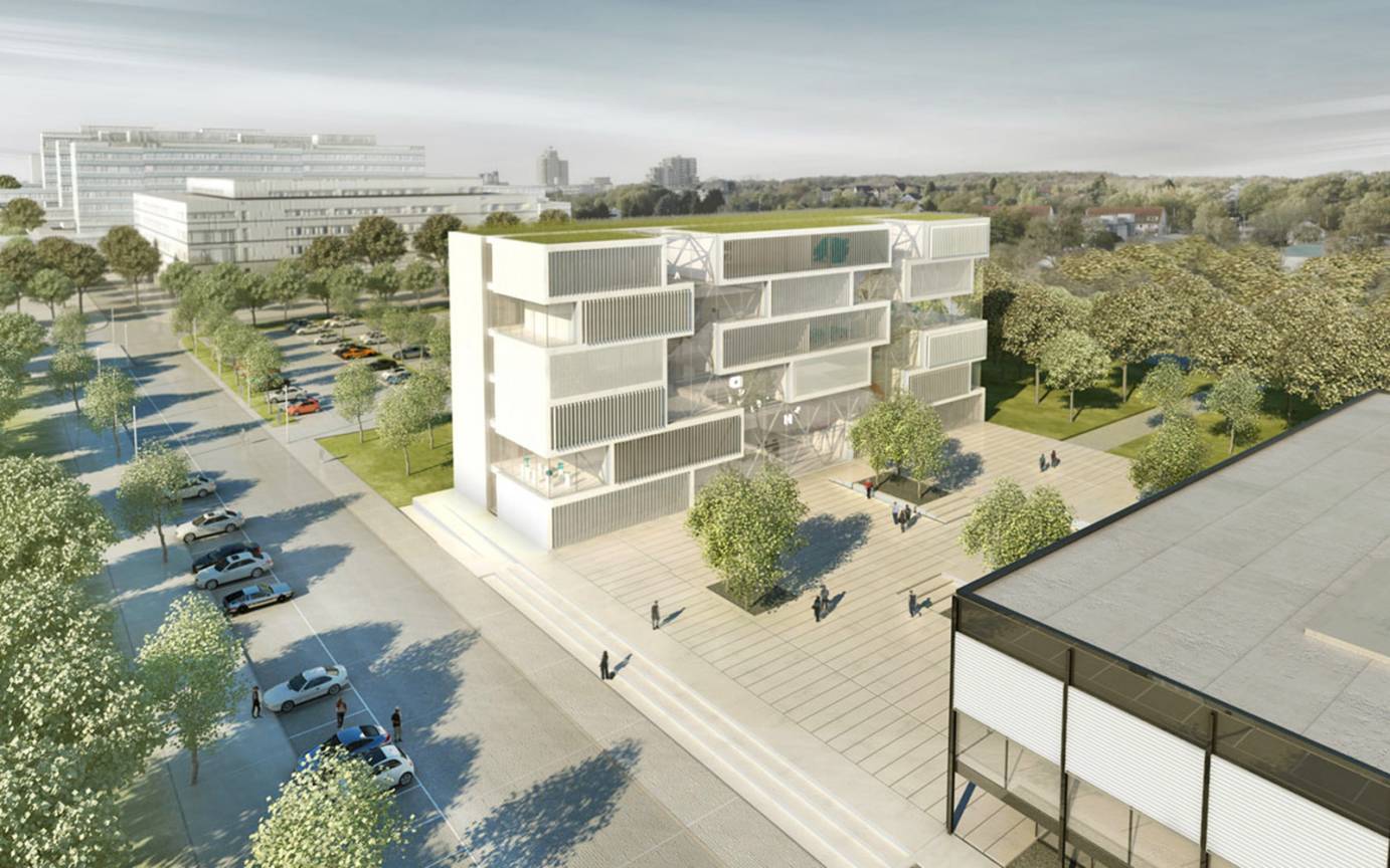 Seminargebäude Bochum Visualisierung Wettbewerb Neubau H-Gebäude und Neugestaltung Hochschulplatz