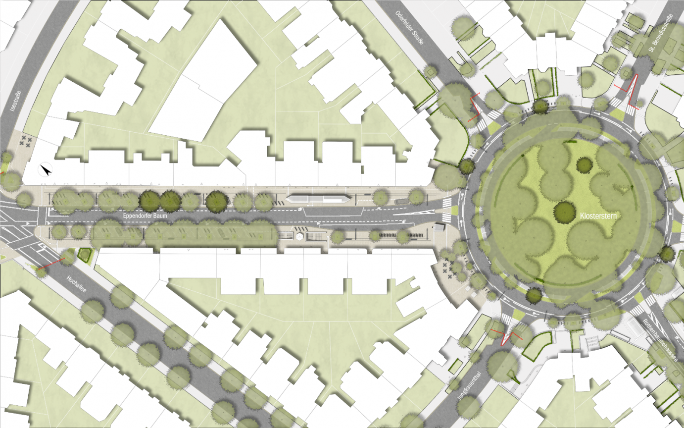 Neugestaltung Eppendorfer Baum Klosterstern