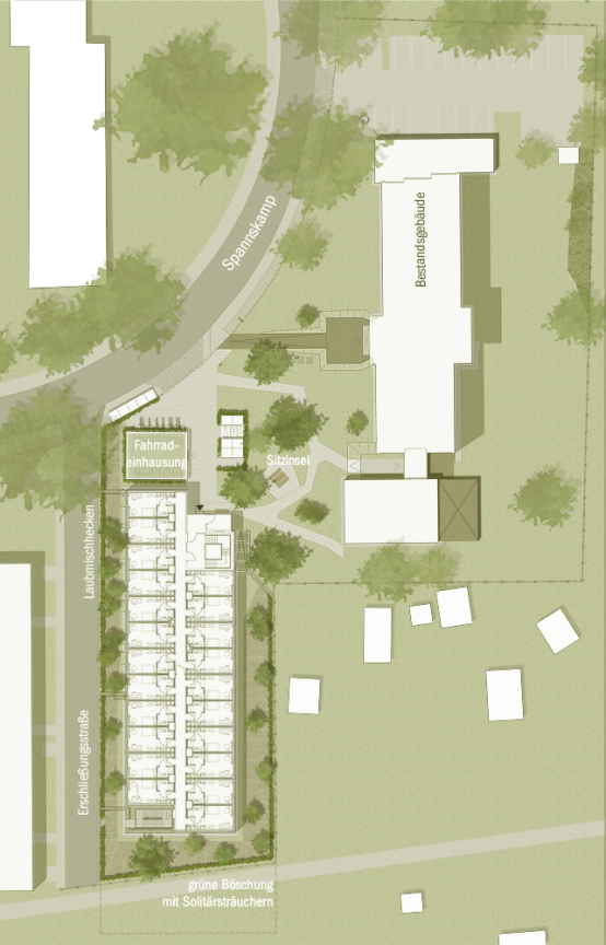 Studierendenwohnen Burse Lageplan Entwurf