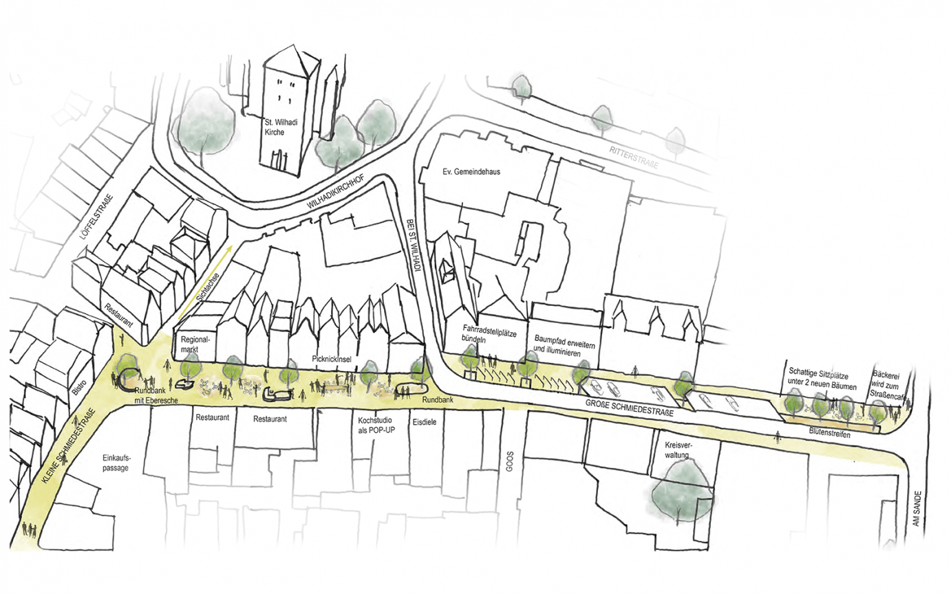 Erleninsel Stade Lageplan Entwurf Schmiedestraße