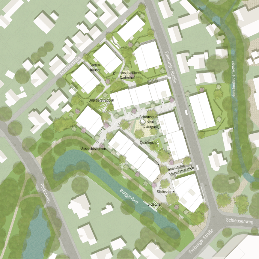 Freiburger Straße Lageplan Entwurf